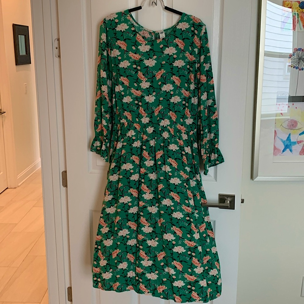 Green floral dress